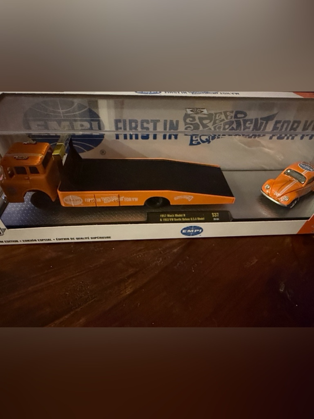 M2 Machines Diecast Model, EMPI 1957 Mack Model N & VW Beetle Deluxe, NIB